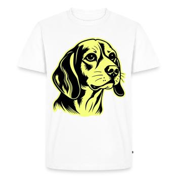 Beagle Dog Head - Men's Premium Organic T-Shirt - white - Front - Nico (187cm)