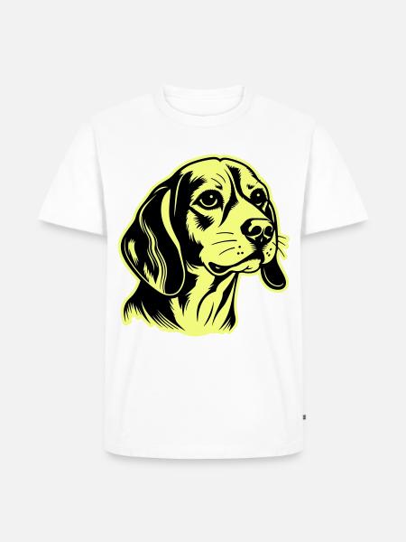 Beagle Dog Head - Men's Premium Organic T-Shirt - white