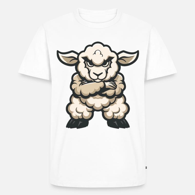 Schaf Comic - Männer Premium Bio T-Shirt - Weiß