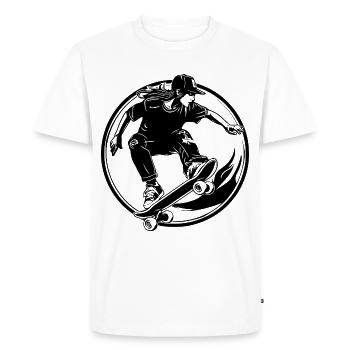 Planche à roulettes Sport Planche à roulettes - T-shirt Premium bio Homme - blanc - Devant - Nico (187cm)