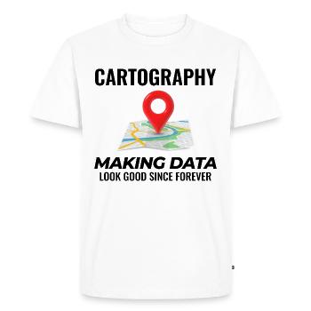 Cartography Data Look Good Map GIS - Men's Premium Organic T-Shirt - white - Front - Nico (187cm)