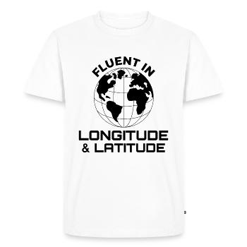 Fluent Longitude Latitude GIS Globe - T-shirt Premium bio Homme - blanc - Devant - Nico (187cm)