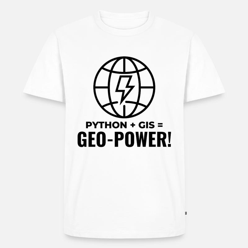 Python GIS Geo-Power Programming Geospatial - Men's Premium Organic T-Shirt - white