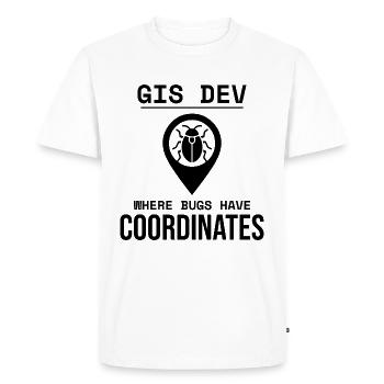 GIS Dev Debugging Coordinates Geospatial Bug - Men's Premium Organic T-Shirt - white - Front - Nico (187cm)