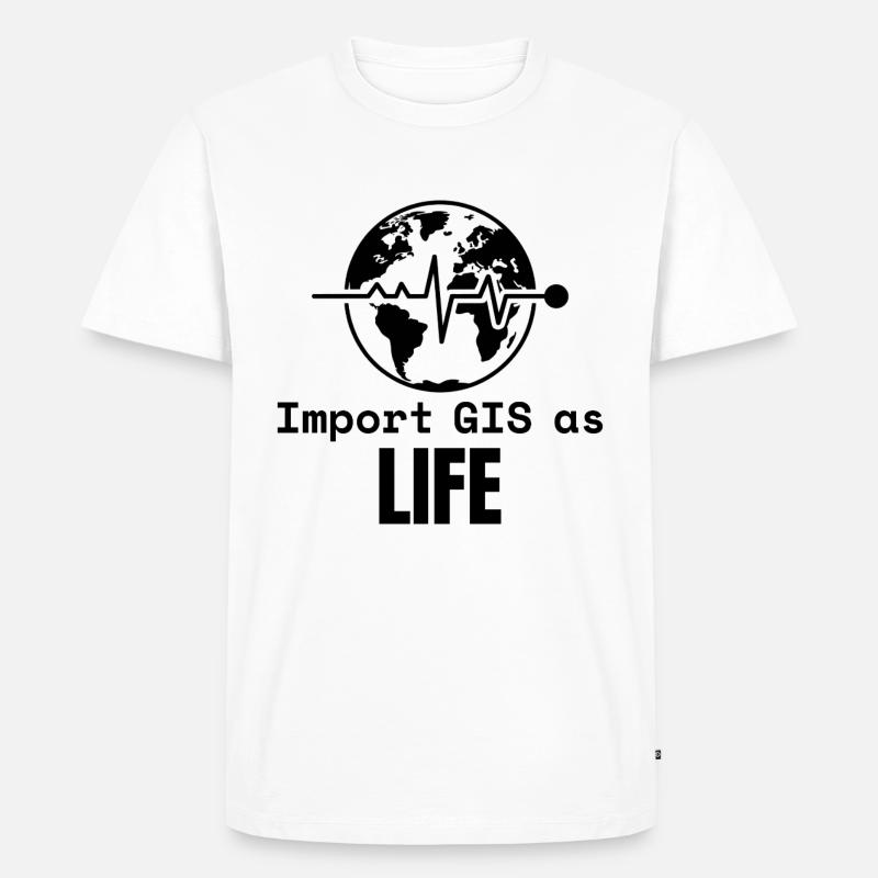 GIS Life Geospatial Mapping Datenanalyse - Männer Premium Bio T-Shirt - Weiß