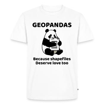 GeoPandas Shapefiles GIS Python Data Love - T-shirt Premium bio Homme - blanc - Devant - Nico (187cm)