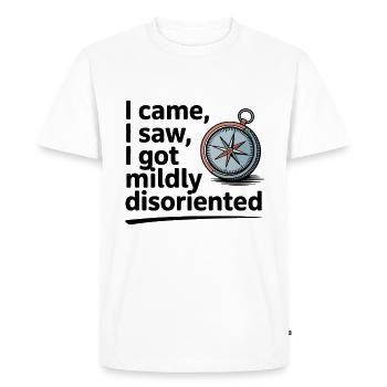 Désorienté, Boussole, Direction de voyage, Humour - T-shirt Premium bio Homme - blanc - Devant - Nico (187cm)