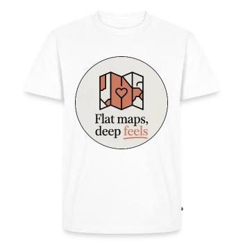 Flat Maps Deep Feels Geography Cartography - Men's Premium Organic T-Shirt - white - Front - Nico (187cm)