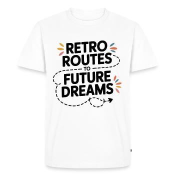 Retro Routes Future Dreams Boussole Carte - T-shirt Premium bio Homme - blanc - Devant - Nico (187cm)
