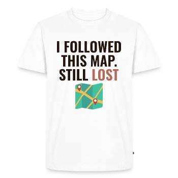 J’ai suivi cette carte encore perdue drôle de GIS - T-shirt Premium bio Homme - blanc - Devant - Nico (187cm)