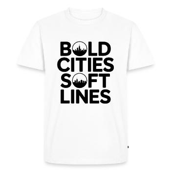 Villes audacieuses, lignes douces, SIG, urbanisme - T-shirt Premium bio Homme - blanc - Devant - Nico (187cm)