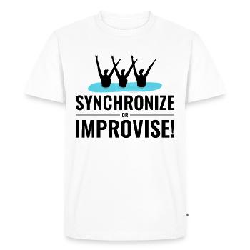 Natation synchronisée Improviser Équipe Nageur Humour - T-shirt Premium bio Homme - blanc - Devant - Nico (187cm)