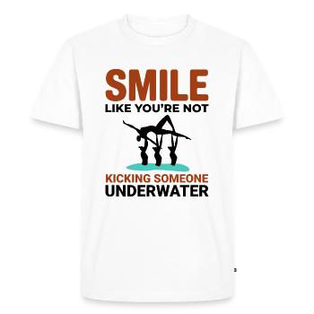 Synchronized Swimming Kicking Underwater Smile - Men's Premium Organic T-Shirt - white - Front - Nico (187cm)