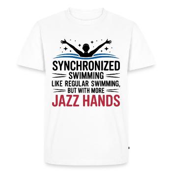 Natation synchronisée Jazz Mains Nageur Humour - T-shirt Premium bio Homme - blanc - Devant - Nico (187cm)