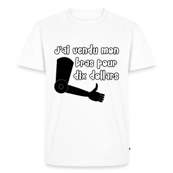 J'ai vendu mon bras ... - T-shirt Premium bio Homme - blanc - Devant - Nico (187cm)