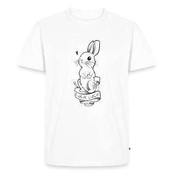 Cute little rabbit not very lucky - Men's Premium Organic T-Shirt - white - Front - Nico (187cm)