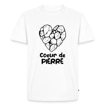 Coeur de pierre - T-shirt Premium bio Homme - blanc - Devant - Nico (187cm)