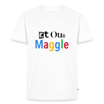 Et oué maggle - T-shirt Premium bio Homme - blanc - Devant - Nico (187cm)