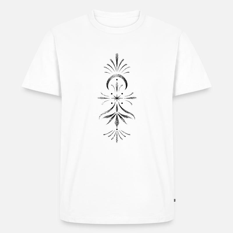 Vertikales Dotwork-Mandala - Männer Premium Bio T-Shirt - Weiß