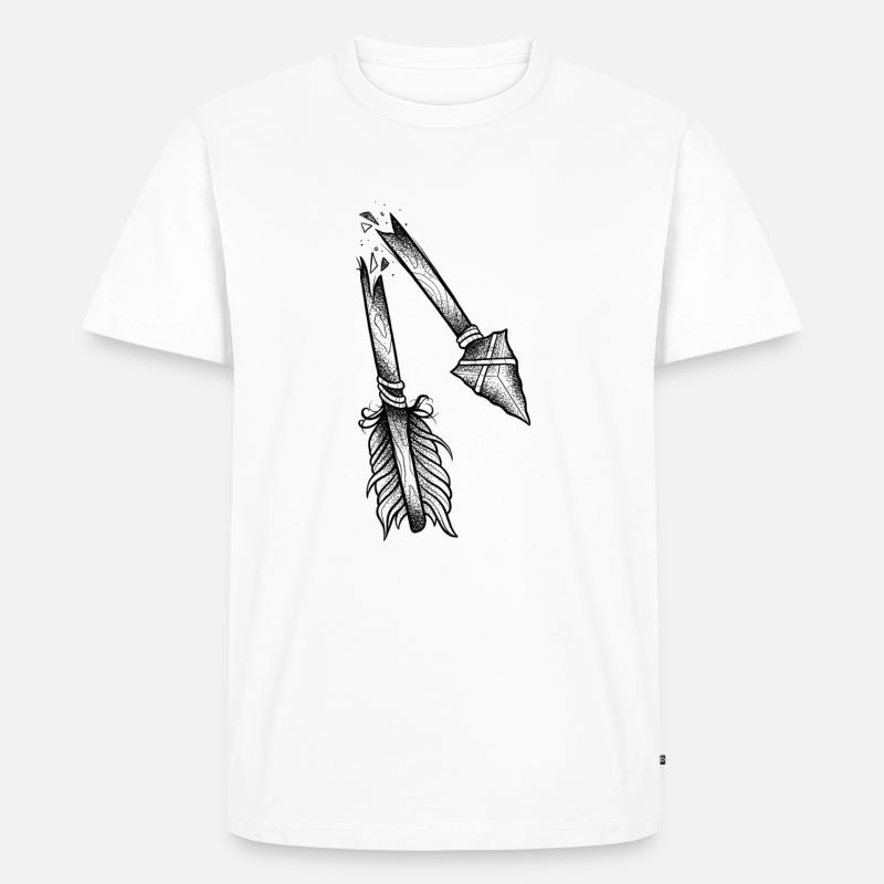 Dotwork gebrochener Pfeil - Männer Premium Bio T-Shirt - Weiß
