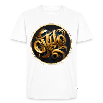 Graffiti d’or Thème 1 - T-shirt Premium bio Homme - blanc - Devant - Nico (187cm)