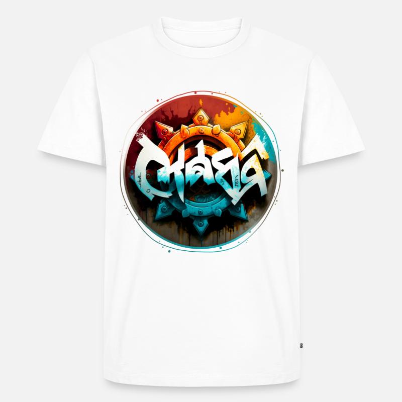 Chakras Graffiti Theme 1 - Männer Premium Bio T-Shirt - Weiß