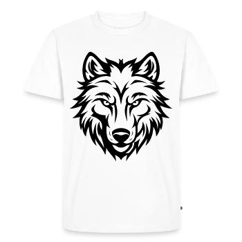Tête de loup - T-shirt Premium bio Homme - blanc - Devant - Nico (187cm)