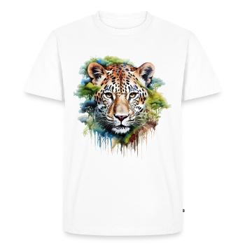 Léopard, Big Cat, Nature, Nature sauvage, Afrique, Safari - T-shirt Premium bio Homme - blanc - Devant - Nico (187cm)