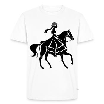 Balade à cheval pour fille - T-shirt Premium bio Homme - blanc - Devant - Nico (187cm)