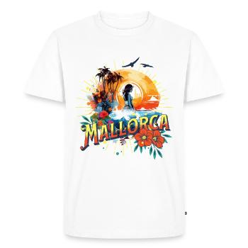Majorca Spain Island Summer Palm Trees Beach Party - Men's Premium Organic T-Shirt - white - Front - Nico (187cm)