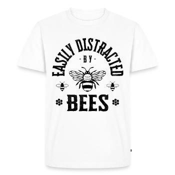 Easily distracted by bees - Men's Premium Organic T-Shirt - white - Front - Nico (187cm)