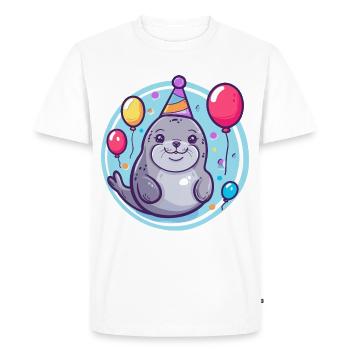 phoque animal anniversaire bébé - T-shirt Premium bio Homme - blanc - Devant - Nico (187cm)