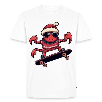 Crabe Crabe Noël Drôle - T-shirt Premium bio Homme - blanc - Devant - Nico (187cm)
