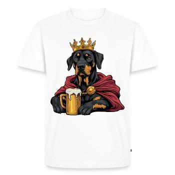 Doberman chien bière drôle - T-shirt Premium bio Homme - blanc - Devant - Nico (187cm)