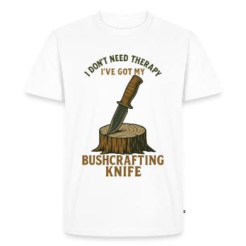 Prepper Bushcrafting Knife Survival Skills - Men's Premium Organic T-Shirt - white - Front - Nico (187cm)