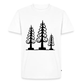 carved fir tree, chip tree, Ore Mountains - Men's Premium Organic T-Shirt - white - Front - Nico (187cm)