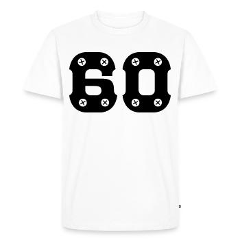 60e anniversaire - T-shirt Premium bio Homme - blanc - Devant - Nico (187cm)