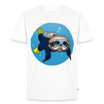 Scuba Diving Sloth Lazy Animal Diving I Gift - Men's Premium Organic T-Shirt - white - Front - Nico (187cm)