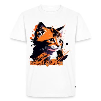 little kitten, cat tabby - Men's Premium Organic T-Shirt - white - Front - Nico (187cm)