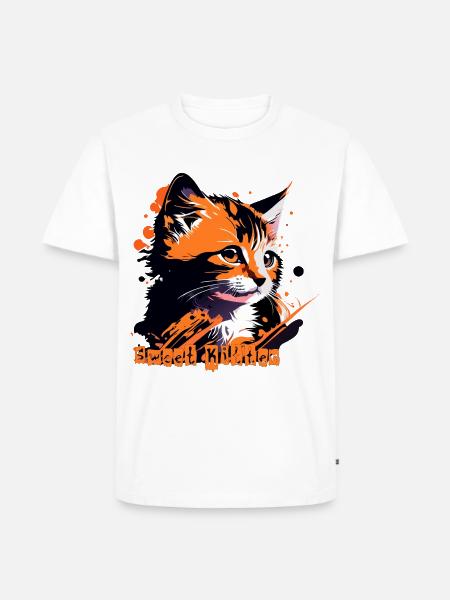 little kitten, cat tabby - Men's Premium Organic T-Shirt - white