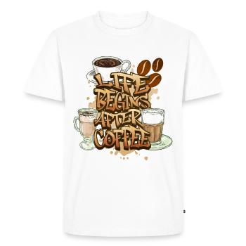 Café, Amateur De Café, Tasse À Caféine, Boisson - T-shirt Premium bio Homme - blanc - Devant - Nico (187cm)