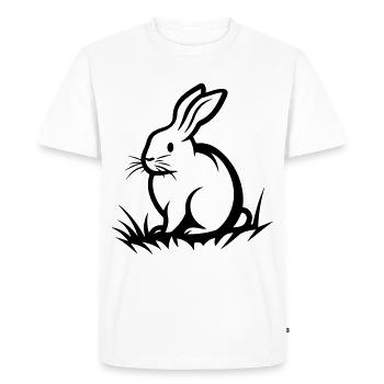 Lapin Pâques - T-shirt Premium bio Homme - blanc - Devant - Nico (187cm)
