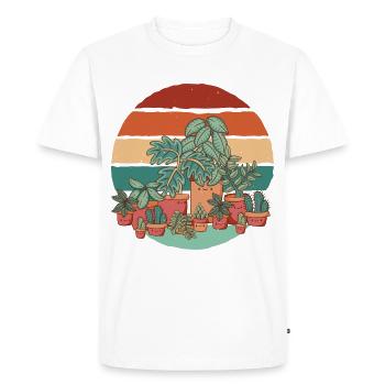 Plantes rétro Jardin Fleurs Jardinier Dames - T-shirt Premium bio Homme - blanc - Devant - Nico (187cm)