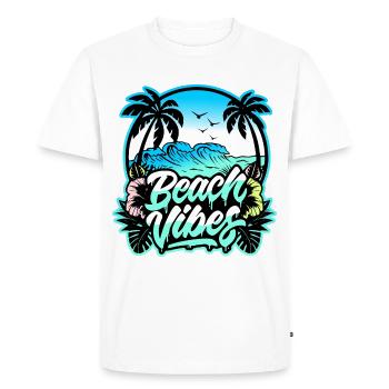 Ambiance de plage 🌊 - T-shirt Premium bio Homme - blanc - Devant - Nico (187cm)