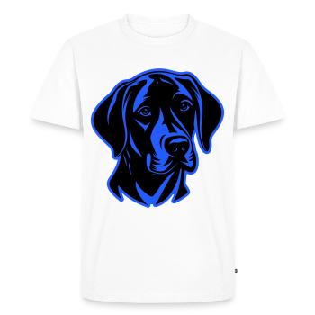 Tête de chien Labrador - T-shirt Premium bio Homme - blanc - Devant - Nico (187cm)
