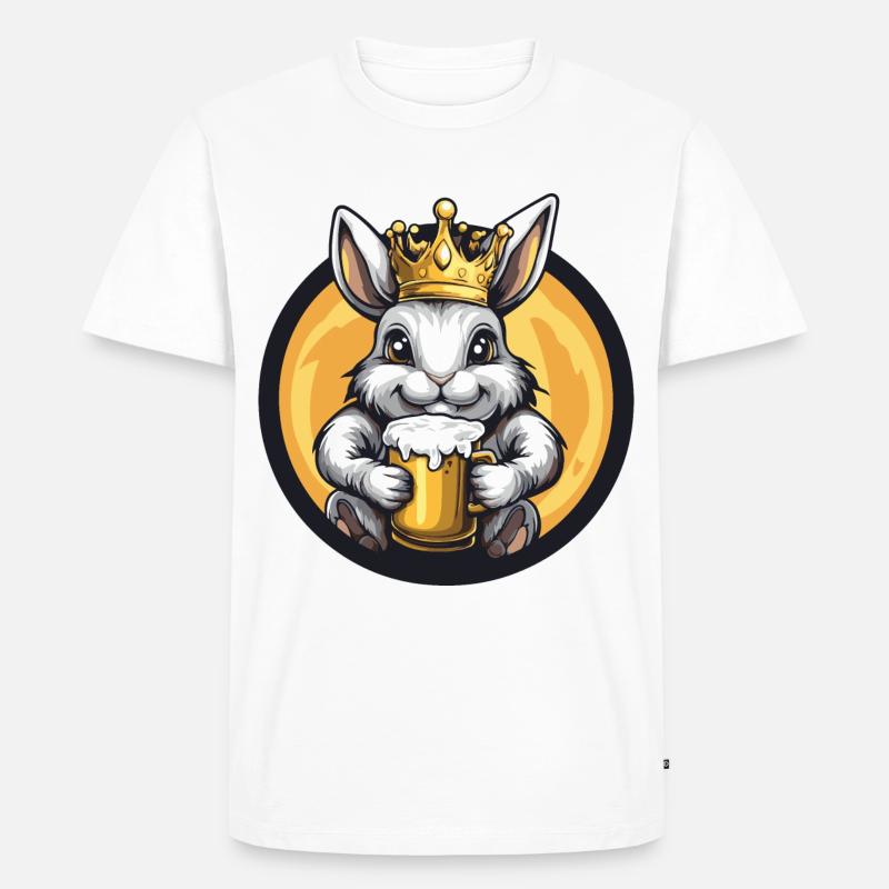 Hase Bier Comic - Männer Premium Bio T-Shirt - Weiß