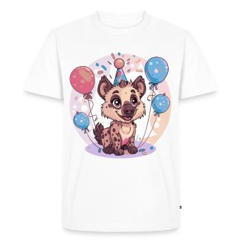 Hyène Anniversaire Bébé - T-shirt Premium bio Homme - blanc - Devant - Nico (187cm)