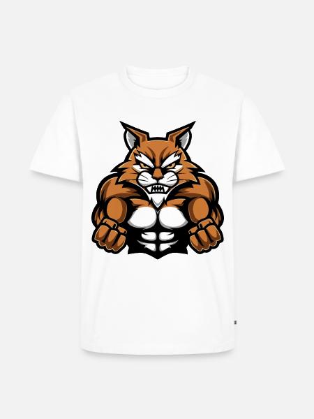 Cat Muscles Workout - Men's Premium Organic T-Shirt - white
