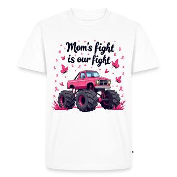 Mom’s Fight Is Our Fight - Breast Cancer Awareness - Men's Premium Organic T-Shirt - white - Front - Nico (187cm)
