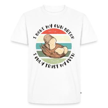 I Bake My Own Bread – I Only Trust My Oven - Men's Premium Organic T-Shirt - white - Front - Nico (187cm)